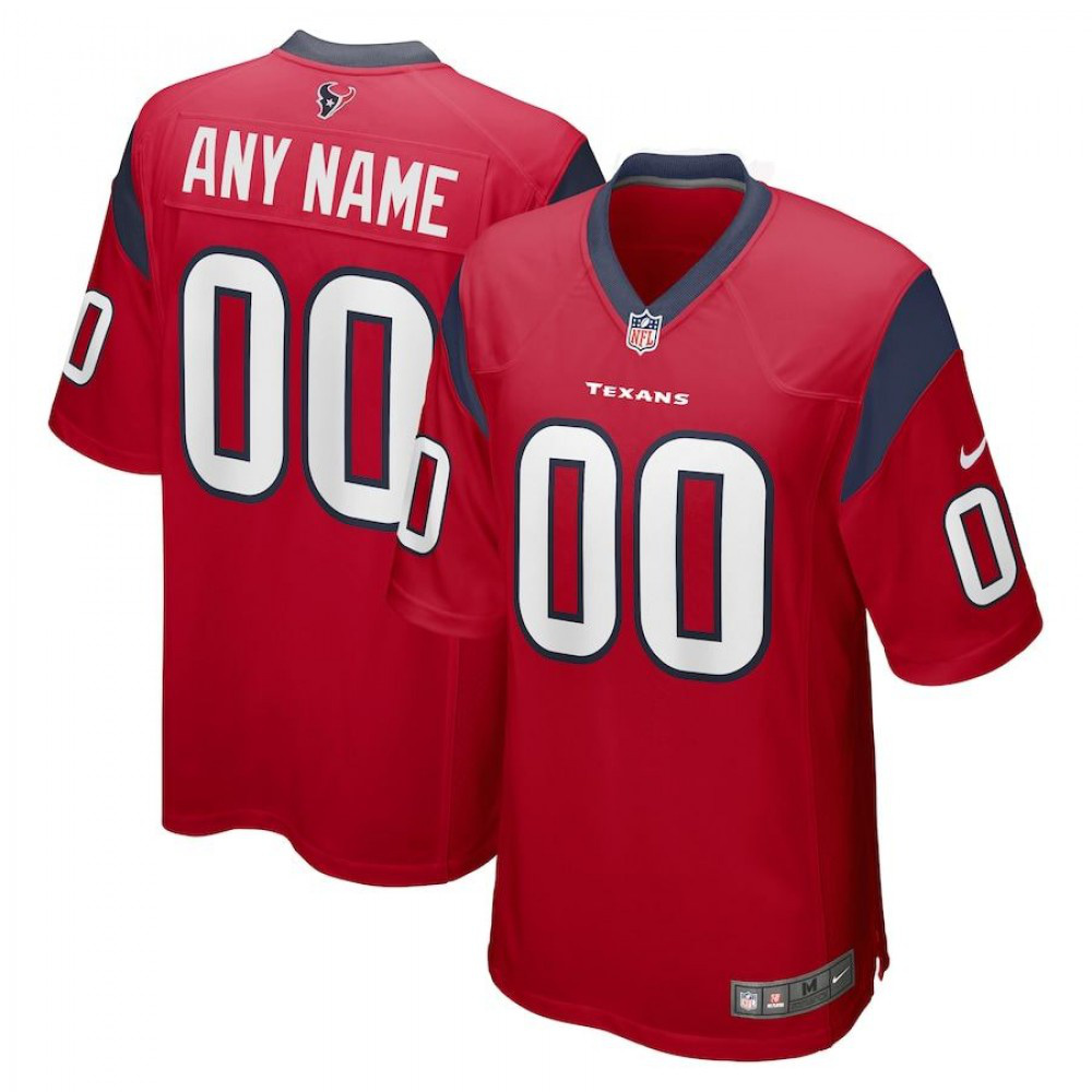 Houston Texans Nike Custom Alternate Game Jersey - Red-GridironStore